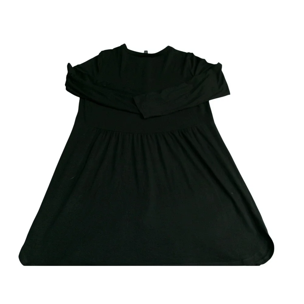 J. Jill Wearever Collection Black Button Down Stretch Tunic Midi Dress‎ Small